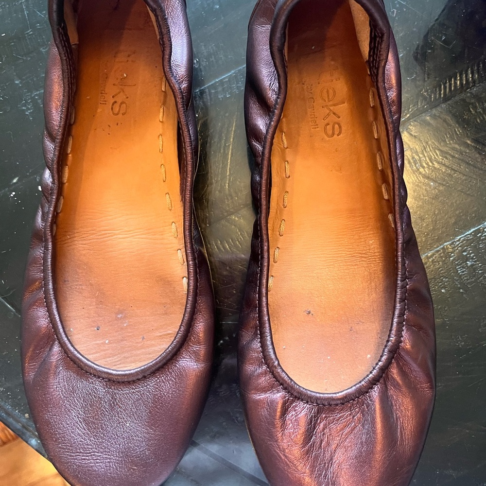 Tieks By Gavrieli Ballet Flat Rasberry Truffle Women’s 7 Brown Metallic Leather - Picture 2 of 6